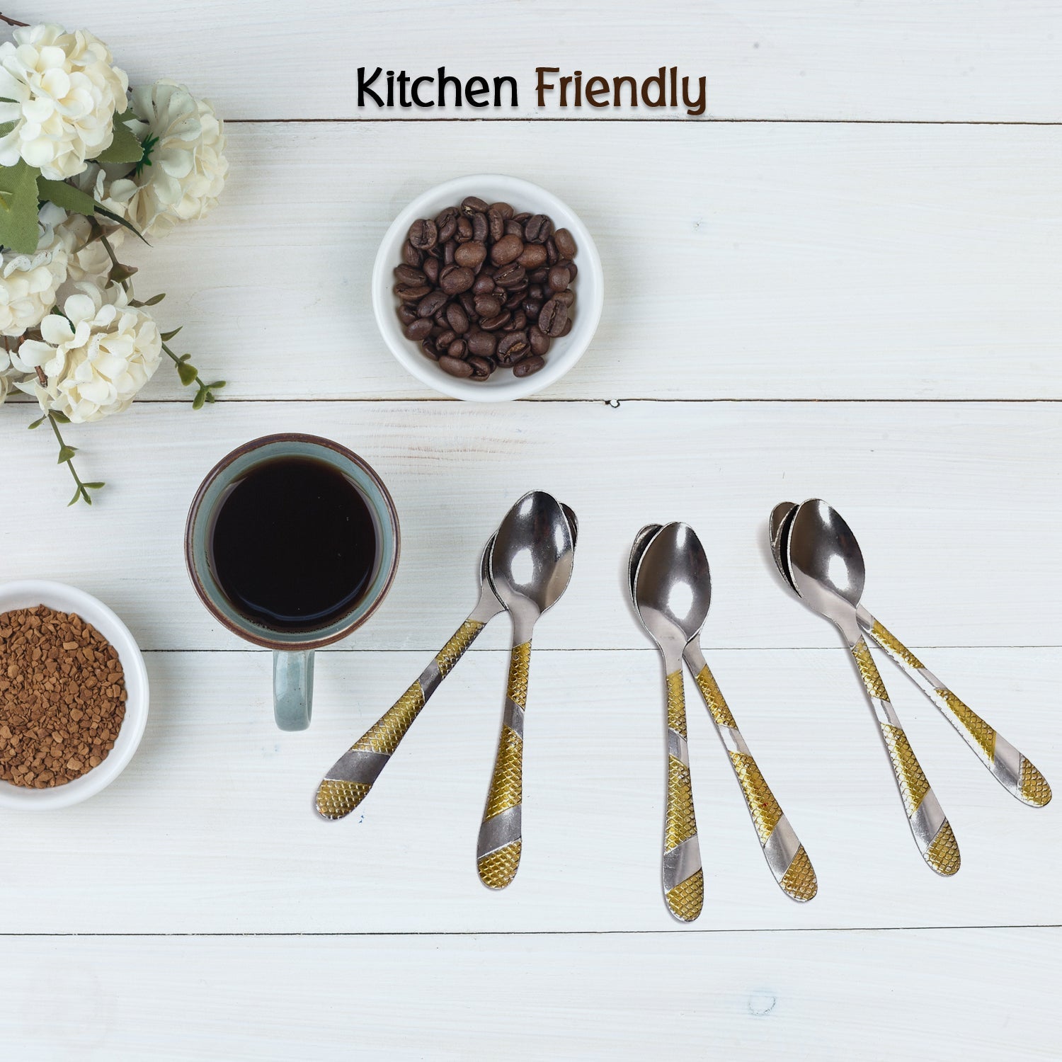 2360 Stainless Steel Spoons Set of 6pc Small Spoons. Tiny Spoons for Coffee, Tea, Sugar, & Spices. DeoDap 2360 Stainless Steel Spoons Set of 6pc Small Spoons. Tiny Spoons for Coffee, Tea, Sugar, & Spices. DeoDap